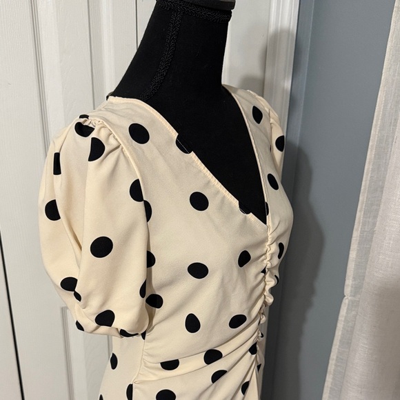a new day Cream Midi Dress with Black Polka Dots - Picture 6 of 7